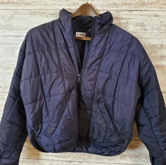 Ci SONO Navy Puffer Jacket - Picture 1 of 7